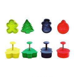 Set 4 Plunger Cutters "Christmas"