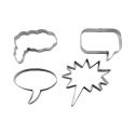 Set 4 Cookie Cutters "Speech Balloons"