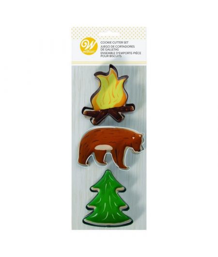 Set 3 Cookie Cutters "Camping" - WILTON - 9cm