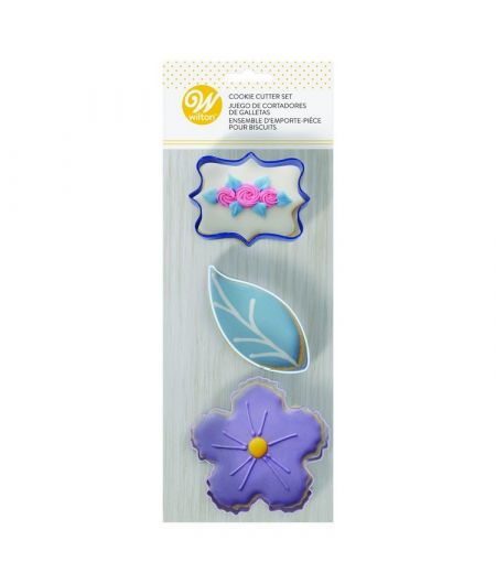 Set 3 Cookie Cutters "Floral" - 8.5cm