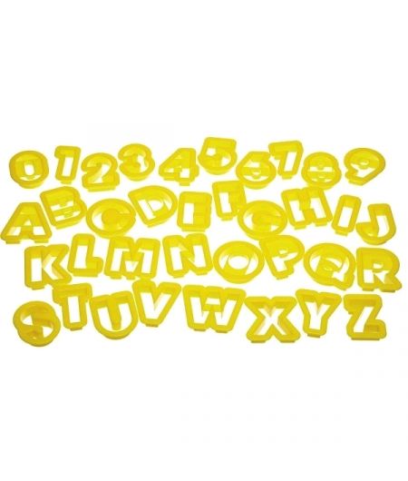 Set 36 Cookie Cutters "Numbers & Letters" - KITCHEN CRAFT - 5cm