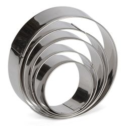 Set 5 Cookie Cutters "Round Plain" - Stainless Steel